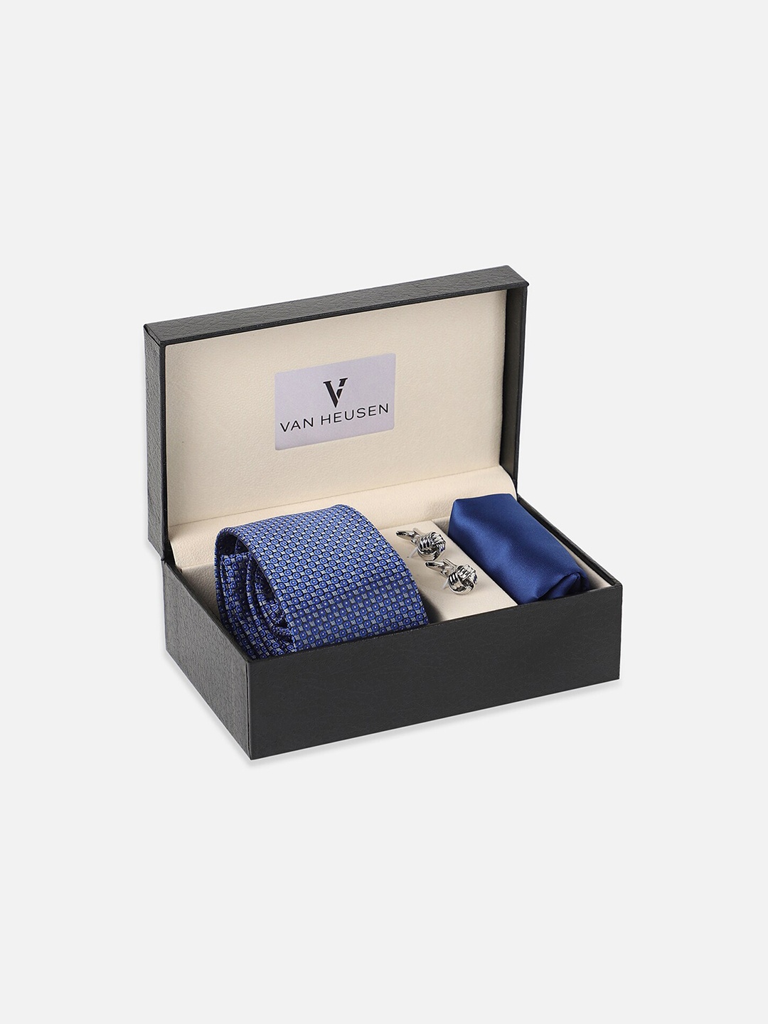 

Van Heusen Men Tie Pocket Square And Cufflink Accessory Gift Set, Blue