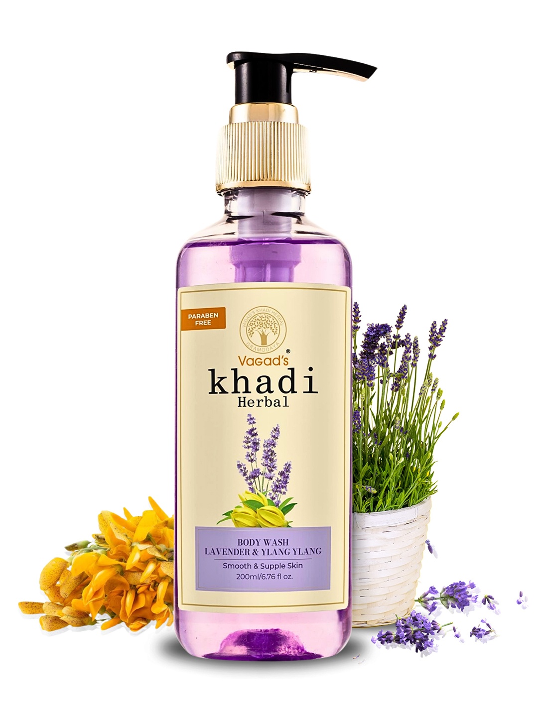 

Vagads Khadi Lavender & Ylang Ylang Body Wash With Aloe Vera Extract - 200ml, Purple