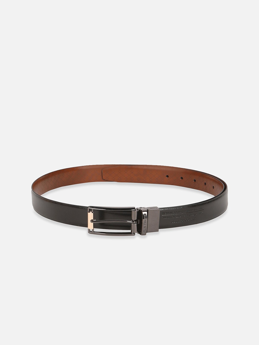 

Louis Philippe Men Textured Genuine Leather Formal Belt, Brown