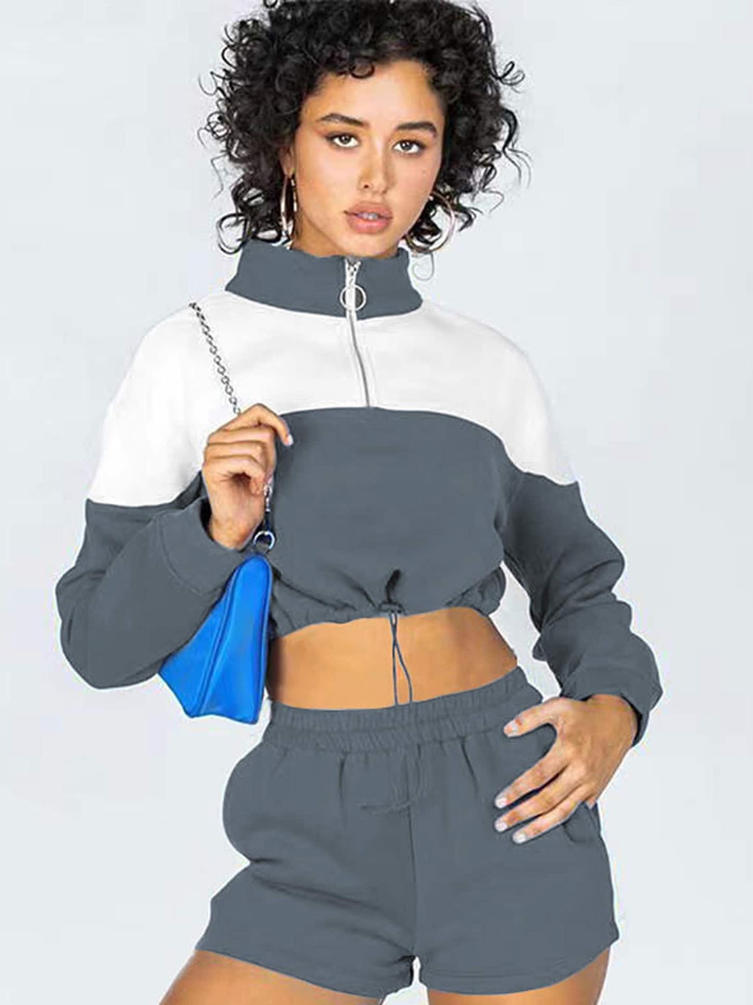 

LULU & SKY Colourblocked Sweatshirt With Short, Grey