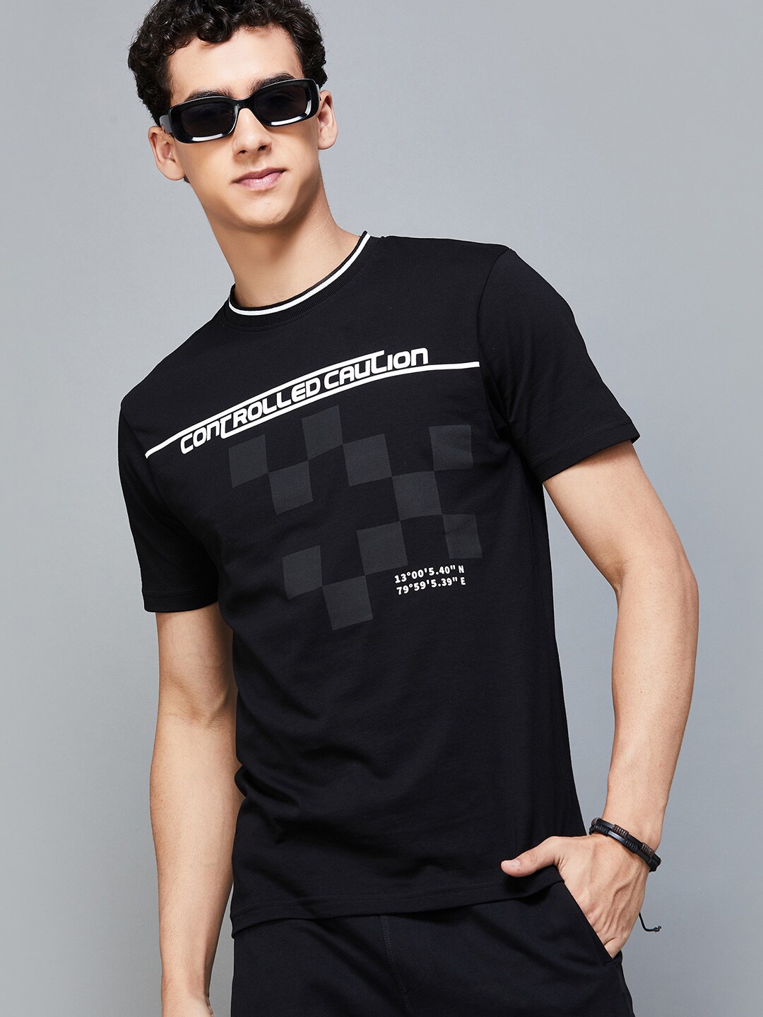 

Fame Forever by Lifestyle Typography Printed Cotton T-shirt, Black
