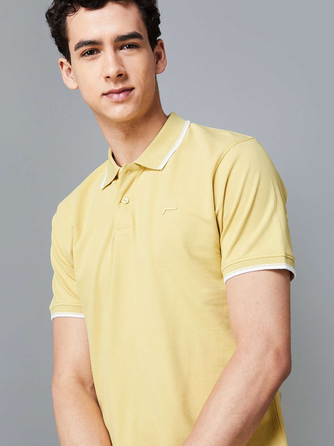 

Fame Forever by Lifestyle Polo Collar Cotton T-shirt, Yellow