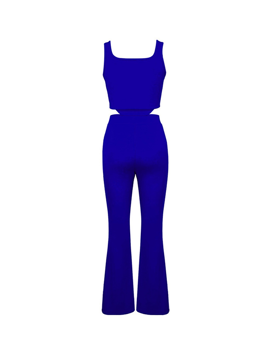 

LULU & SKY Shoulder Straps Top & Slit Flared Trouser Co-Ords, Blue