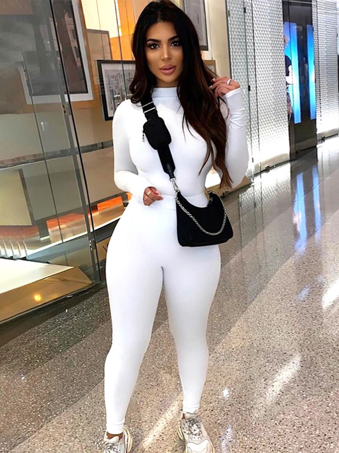 

LULU & SKY Round Neck Crop Top & Leggings, White