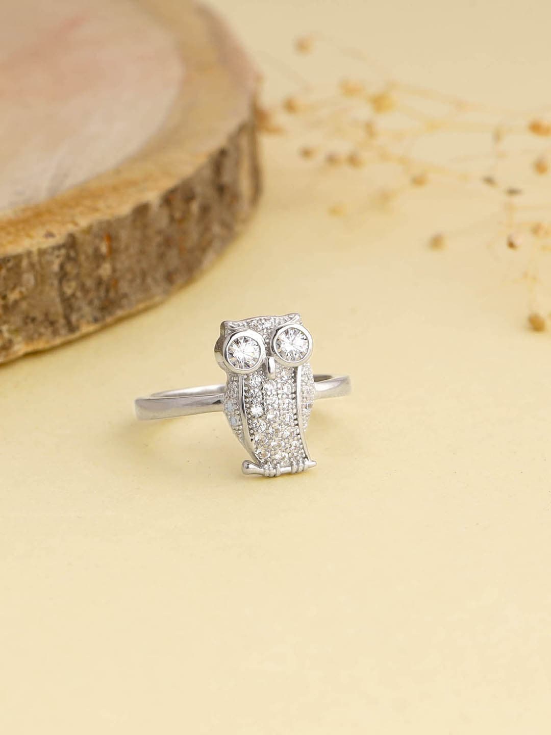 GIVA 925 Sterling Silver Rhodium-Plated Finger Ring