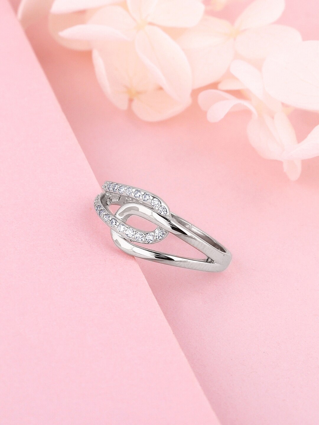 

GIVA 925 Sterling Silver Rhodium-Plated Cubic Zirconia Finger Ring
