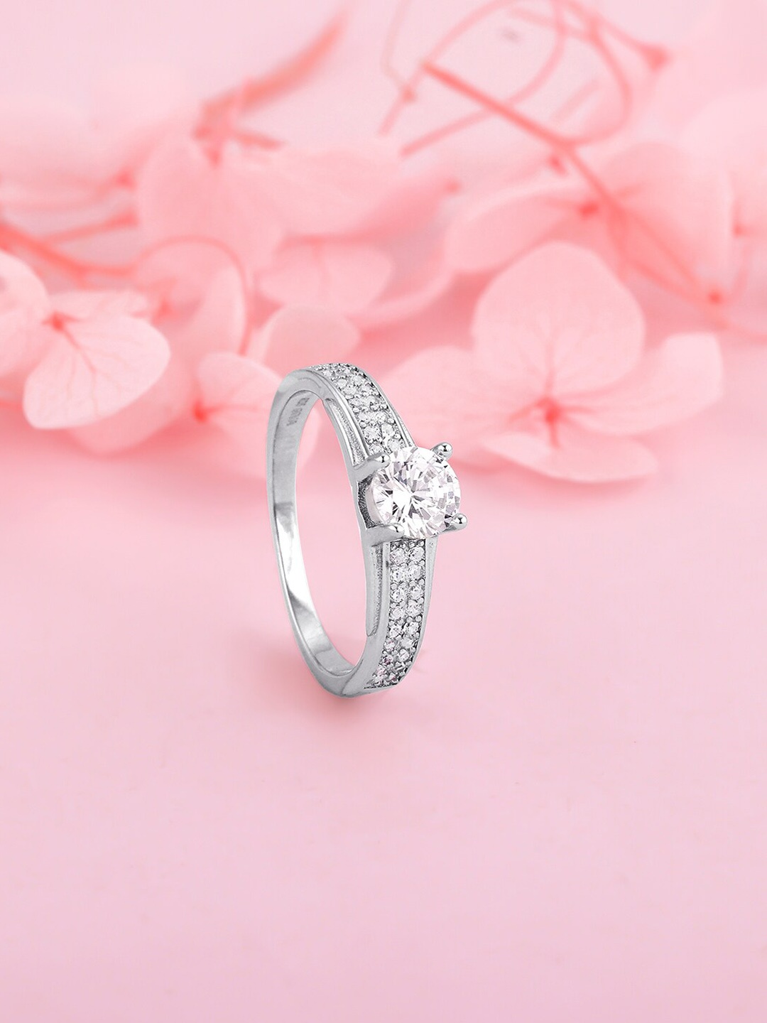

GIVA 925 Sterling Silver Rhodium-Plated Cubic Zirconia Finger Ring