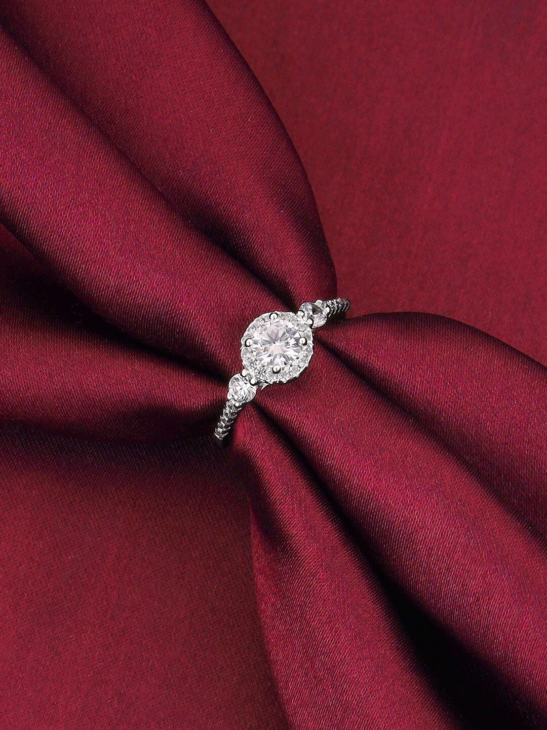 

GIVA 925 Sterling Silver Rhodium-Plated Cubic Zirconia Finger Ring
