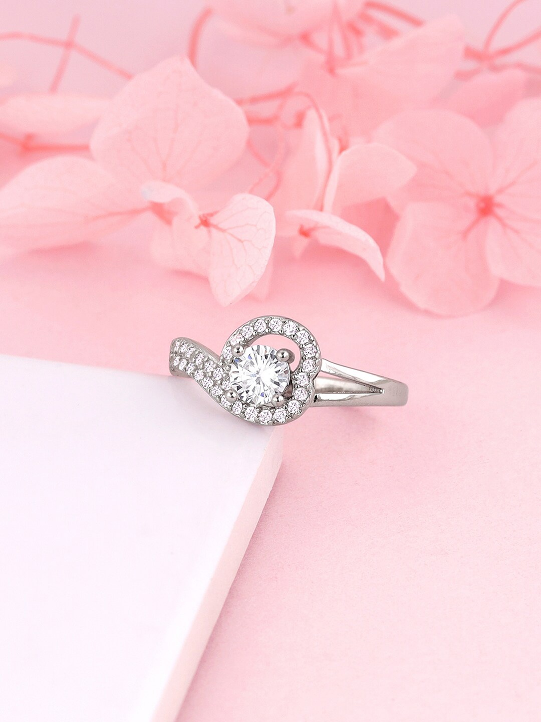 

GIVA 925 Sterling Silver Rhodium-Plated Cubic Zirconia Finger Ring