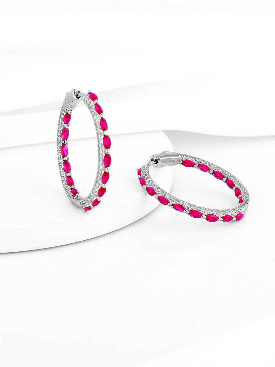 

GIVA 925 Sterling Silver Rhodium-Plated Contemporary Hoop Earrings