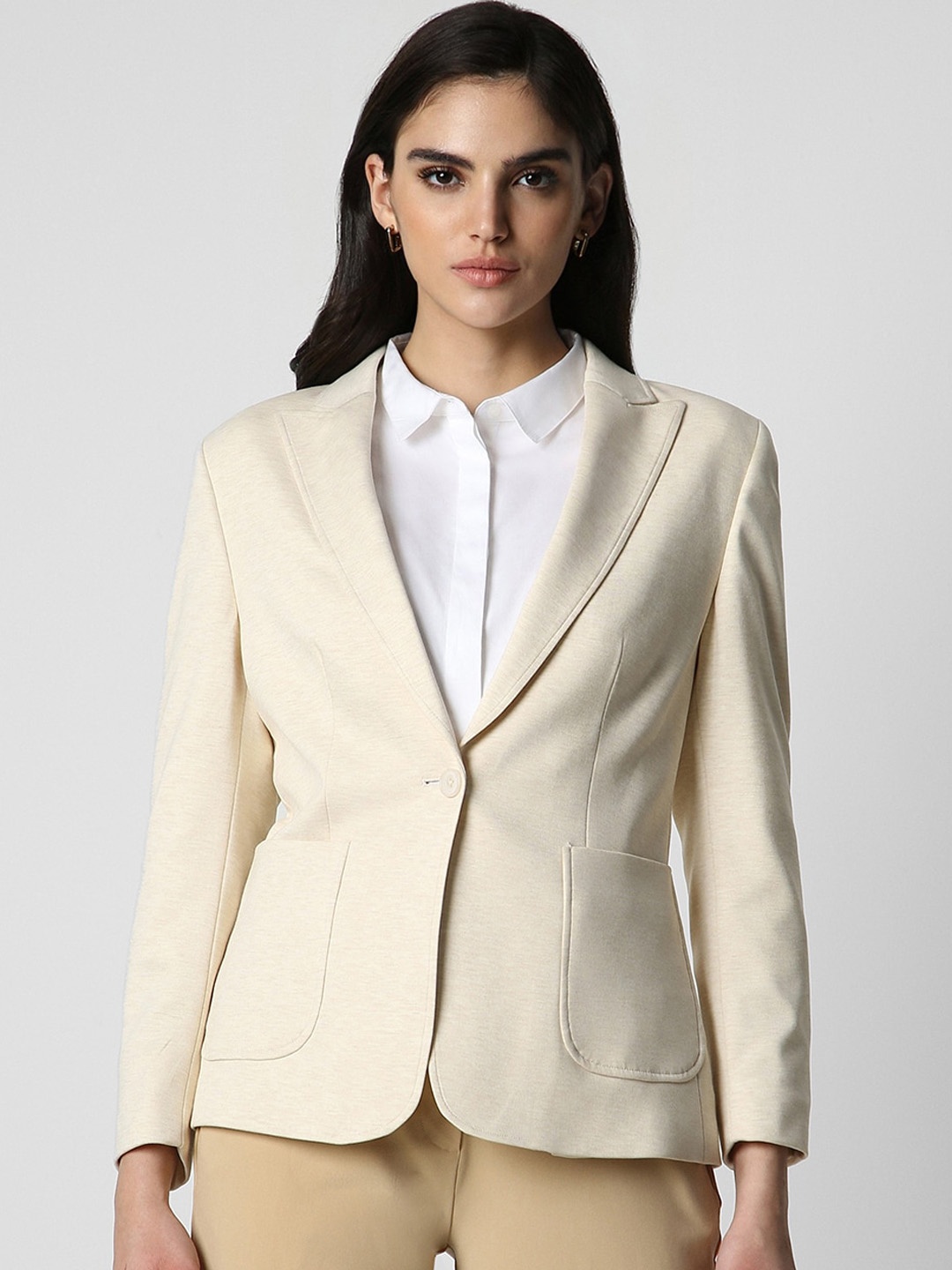 

Van Heusen Woman Single-Breasted Blazer, Cream