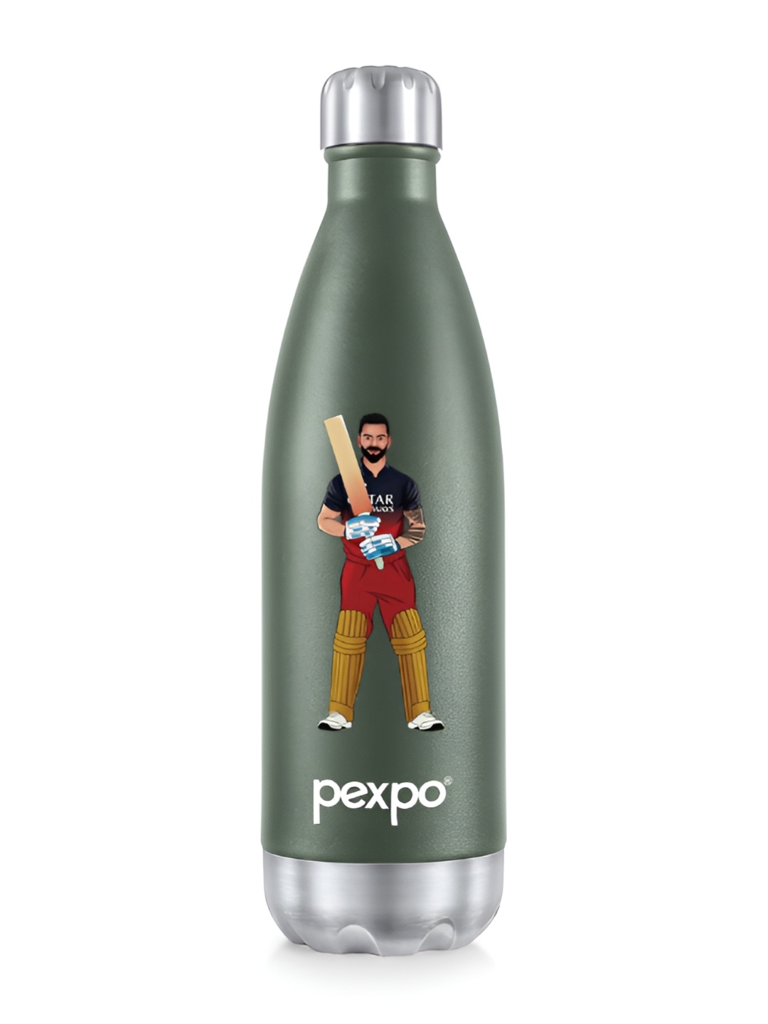 

Pexpo Green Printed Stainless Steel Double Wall Vacuum Water Bottle 1000 ml