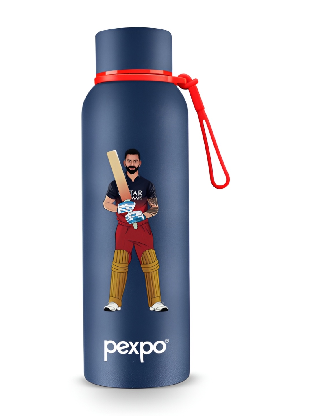 

Pexpo Blue Printed Stainless Steel Double Wall Vacuum Water Bottle 700 ml