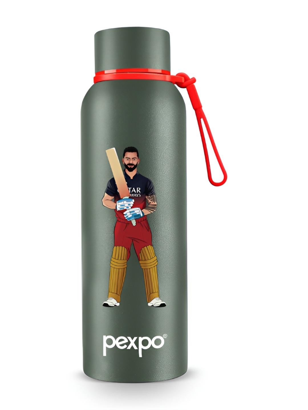 

Pexpo Green Printed Stainless Steel Double Wall Vacuum Water Bottle