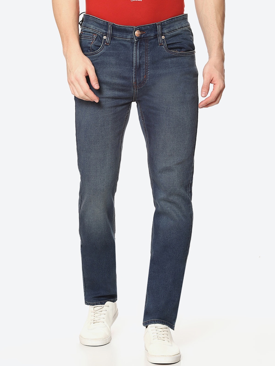 

Numero Uno Men Solid Slim Fit Sustainable Stretchable Jeans, Blue