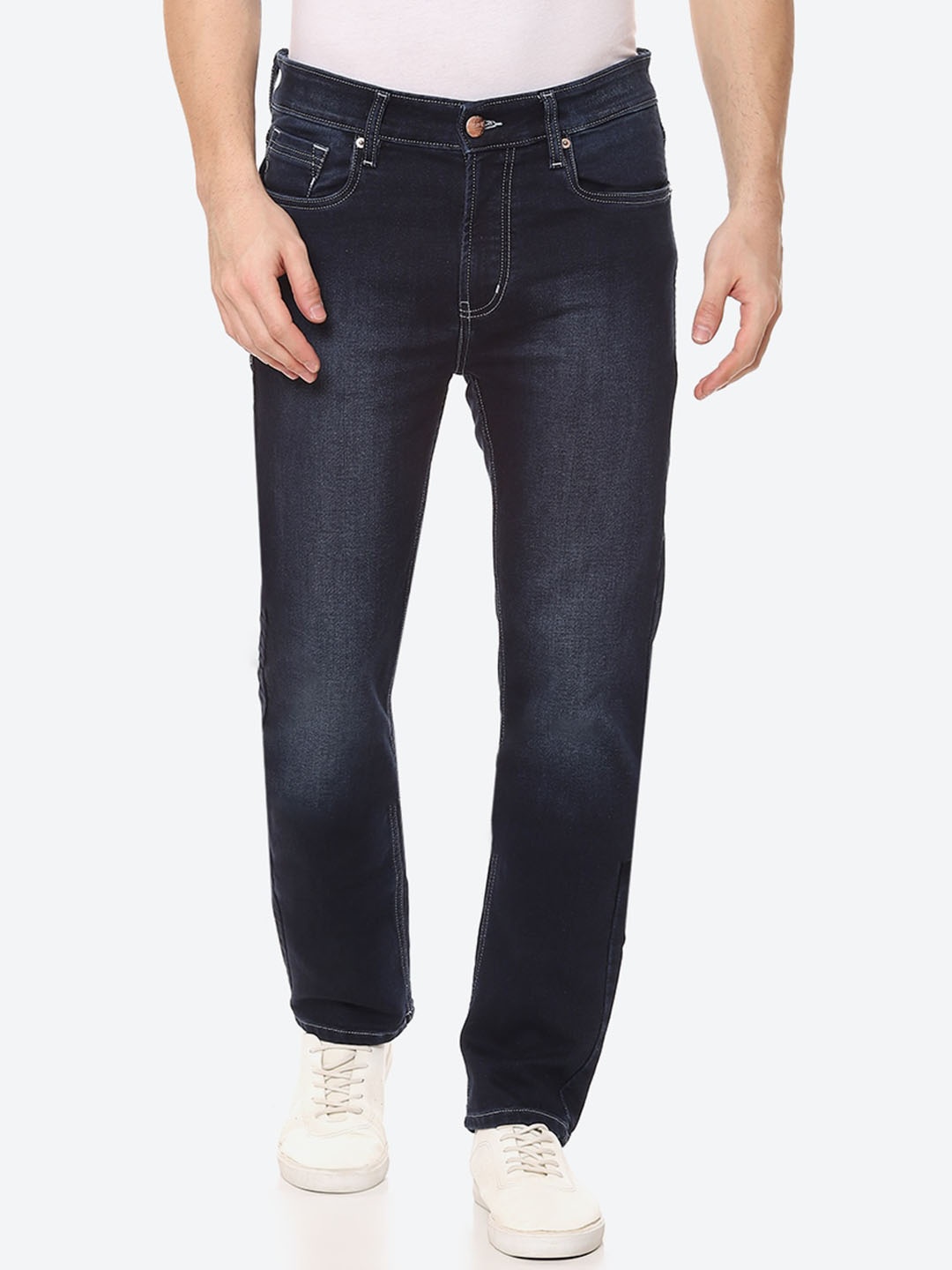 

Numero Uno Men Solid Slim Fit Sustainable Stretchable Jeans, Navy blue