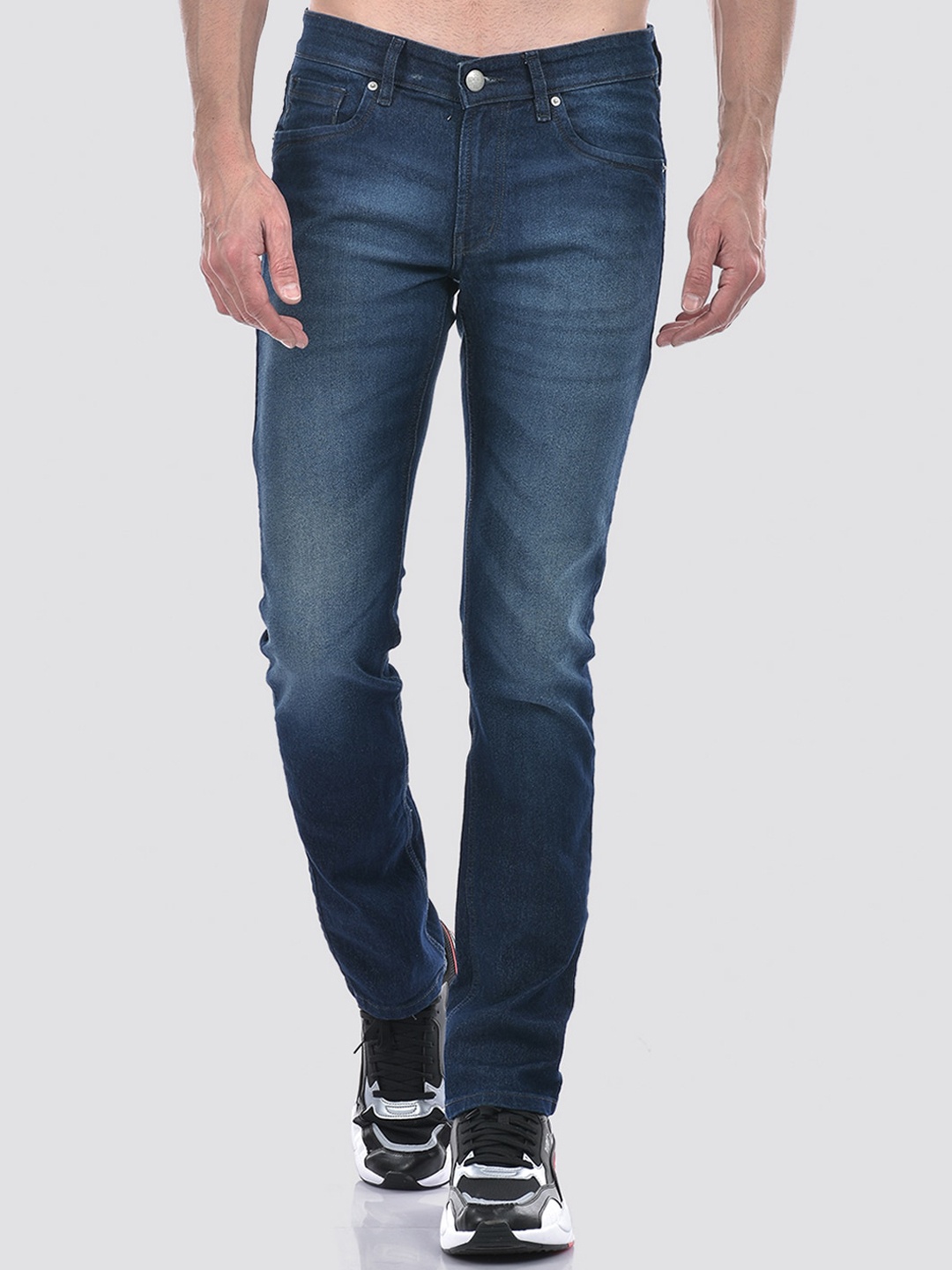 

Numero Uno Men Solid Regular Fit Sustainable Stretchable Jeans, Navy blue