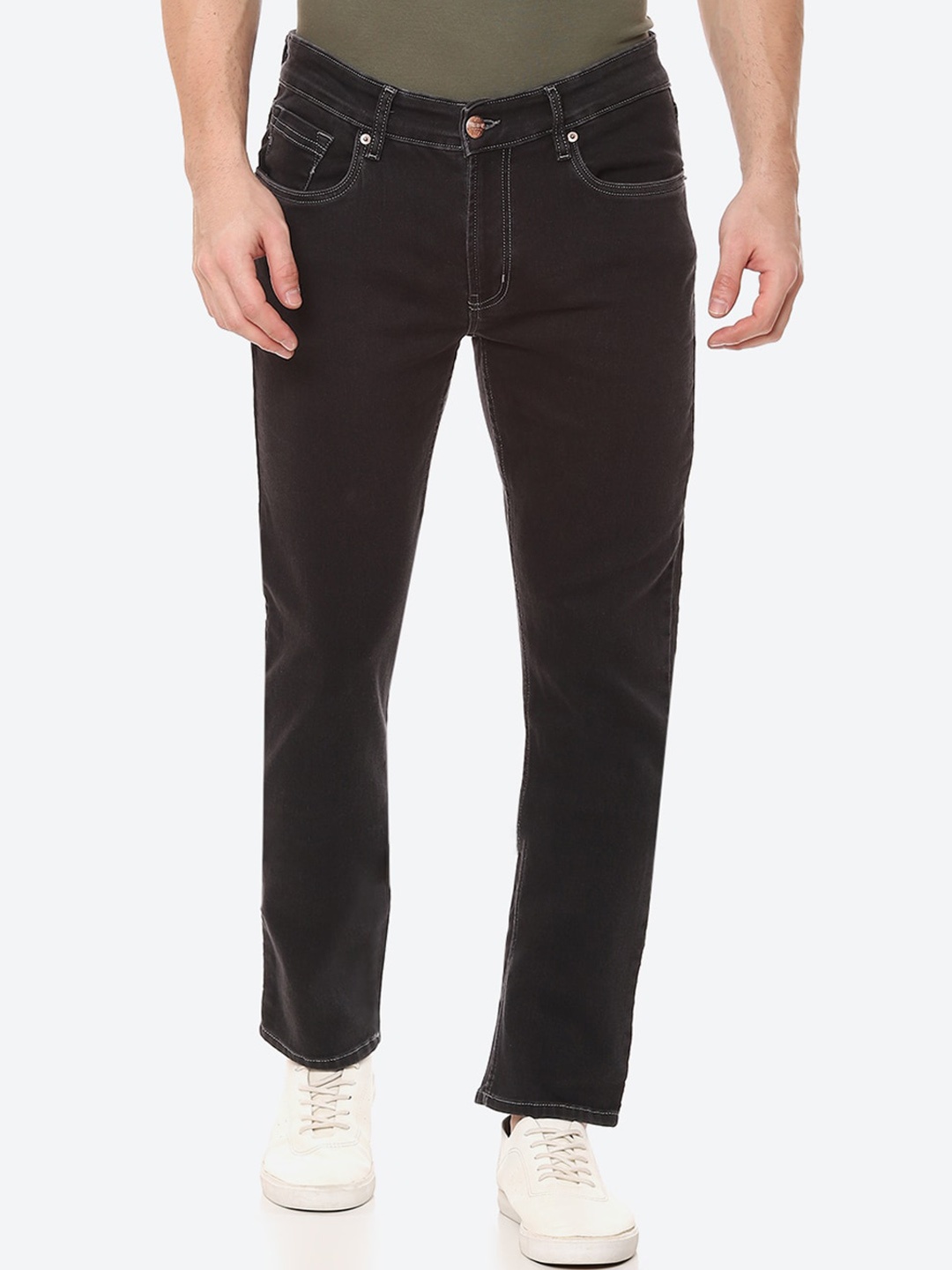 

Numero Uno Men Solid Tapered Sustainable Stretchable Jeans, Navy blue