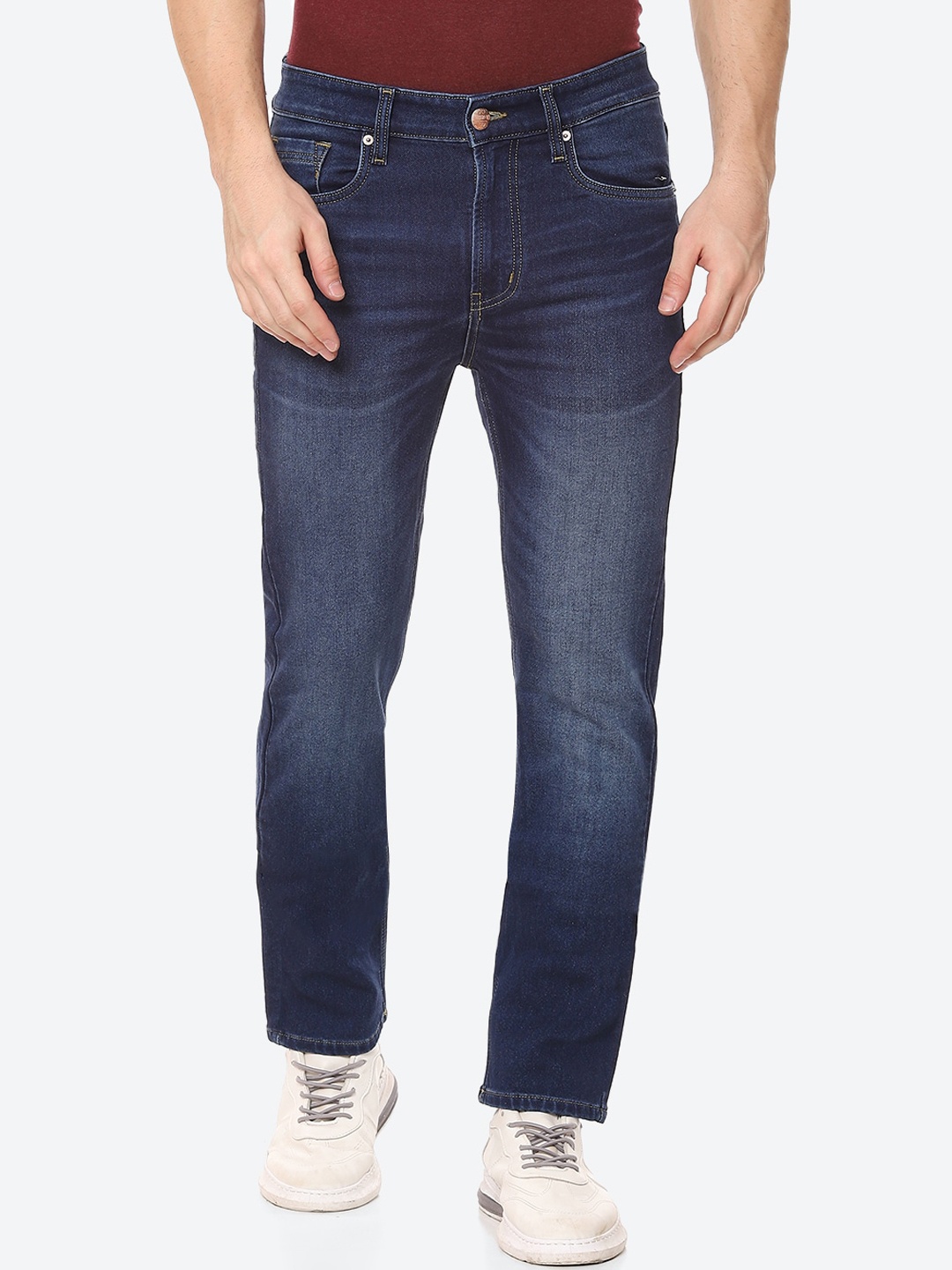 

Numero Uno Men Solid Slim Fit Sustainable Stretchable Jeans, Navy blue
