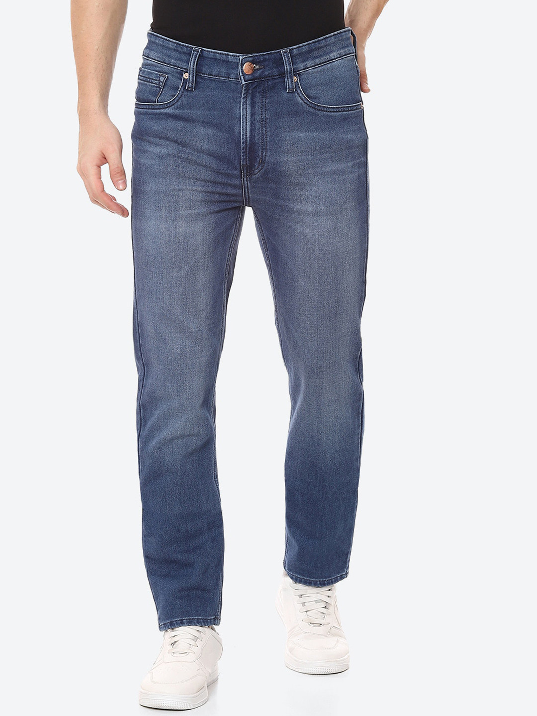 

Numero Uno Men Solid Slim Fit Sustainable Stretchable Jeans, Navy blue
