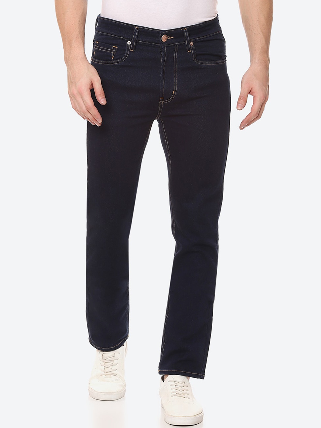 

Numero Uno Men Solid Slim Fit Sustainable Stretchable Jeans, Navy blue