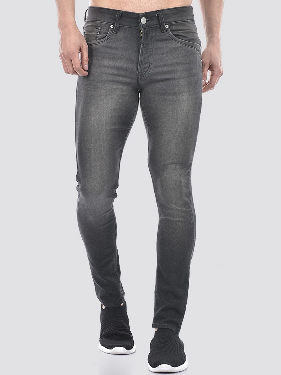 

Numero Uno Men Solid Regular Fit Sustainable Stretchable Jeans, Grey