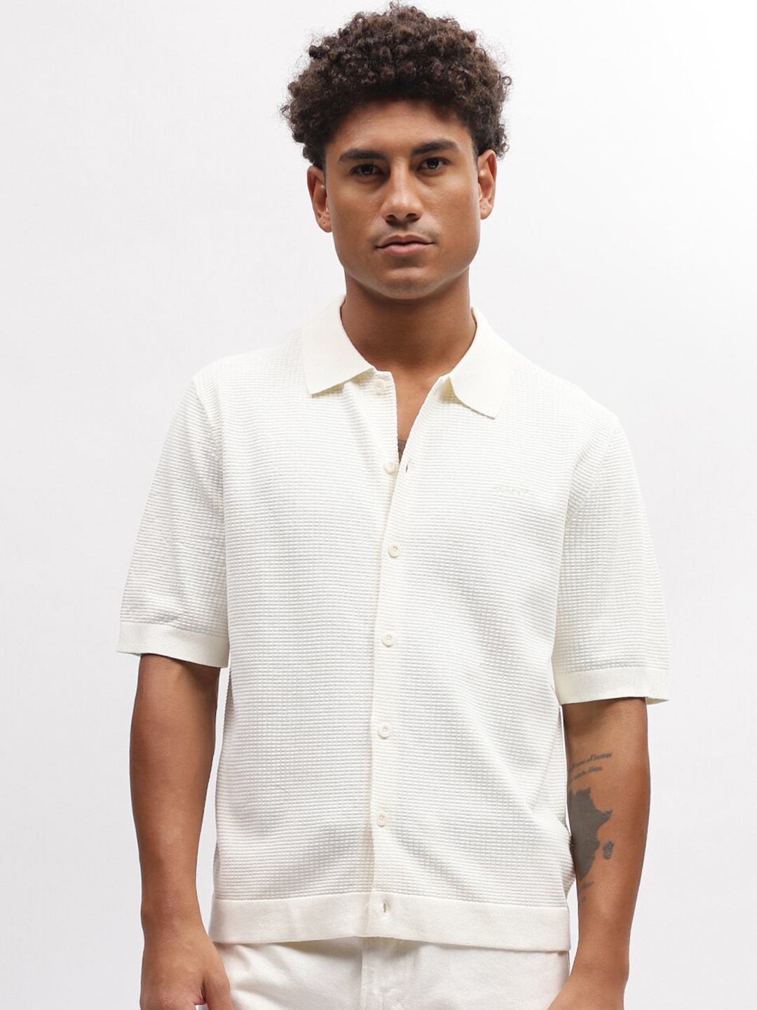 

GANT Solid Spread Collar Regular Fit Shirt, Cream