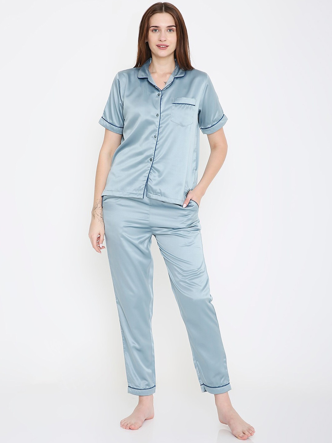 

Arendelle Satin Night Suit, Blue