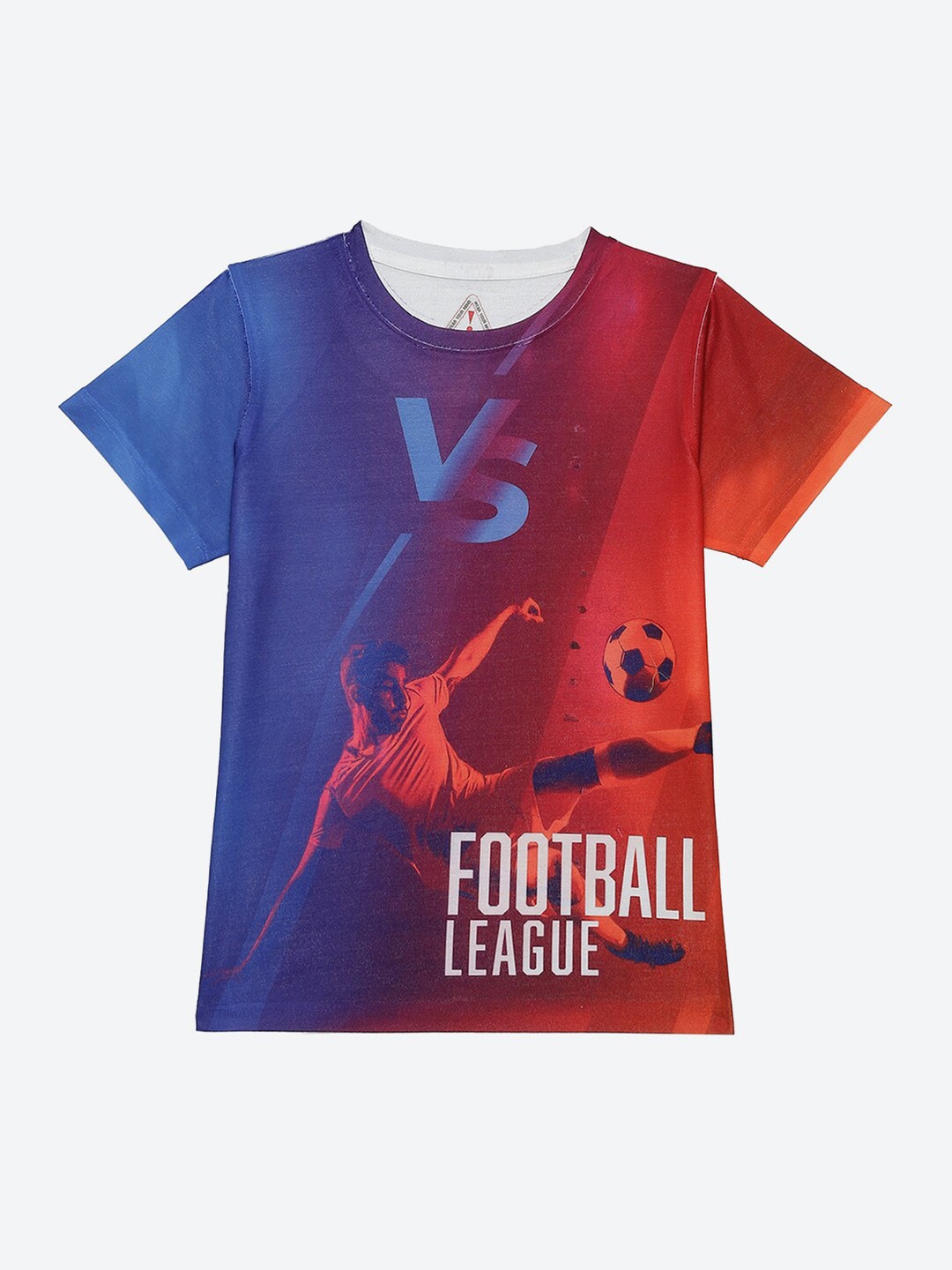 

Wear Your Mind Boys Football Graphic Printed Round Neck Casual T-shirt, Blue