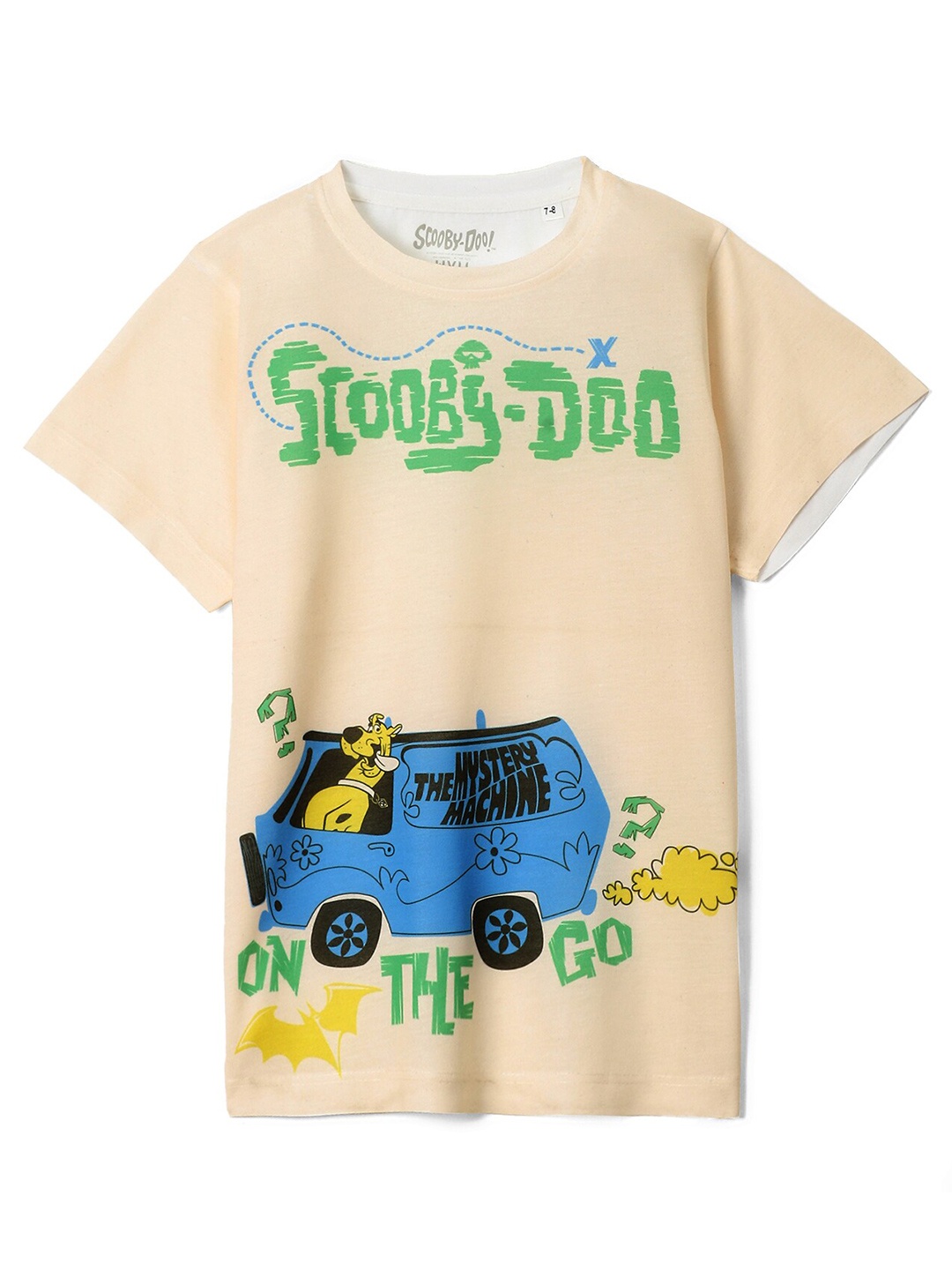 

Wear Your Mind Boys Scooby-Doo Typography Printed T-shirt, Beige