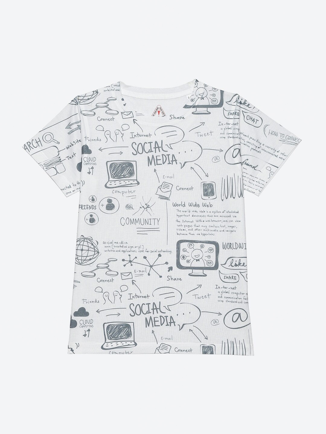 

Wear Your Mind Boys Typography Printed Round Neck Casual T-shirt, White