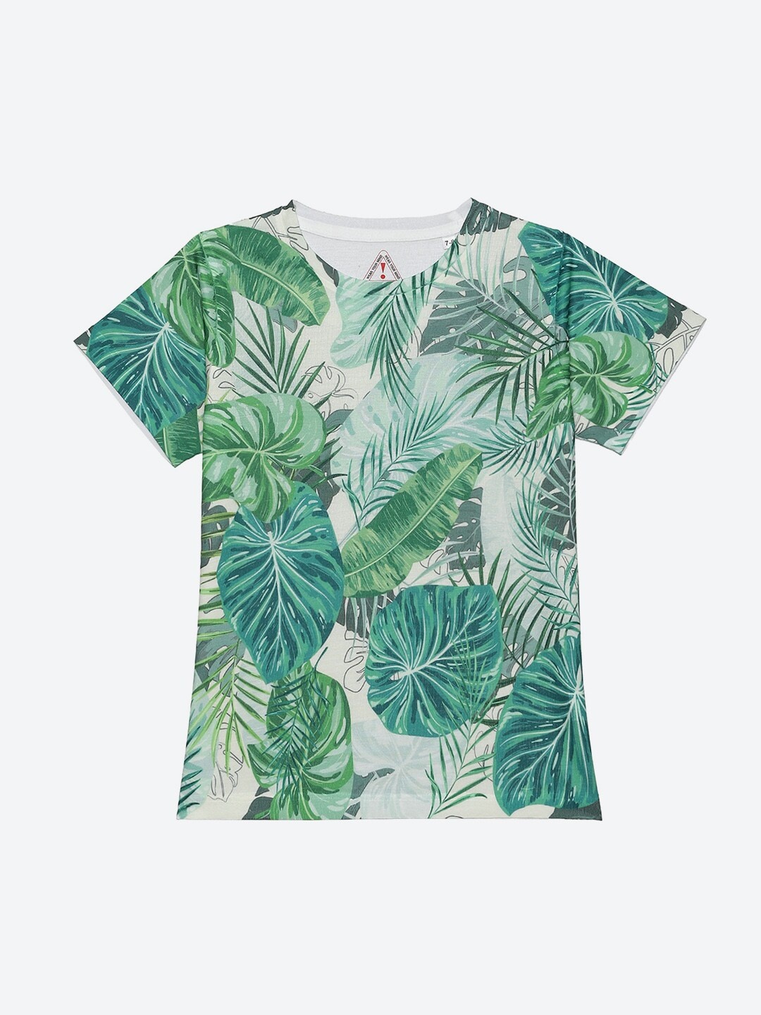 

Wear Your Mind Boys Floral Printed Tropical Short Sleeves Round Neck T-shirt, Green