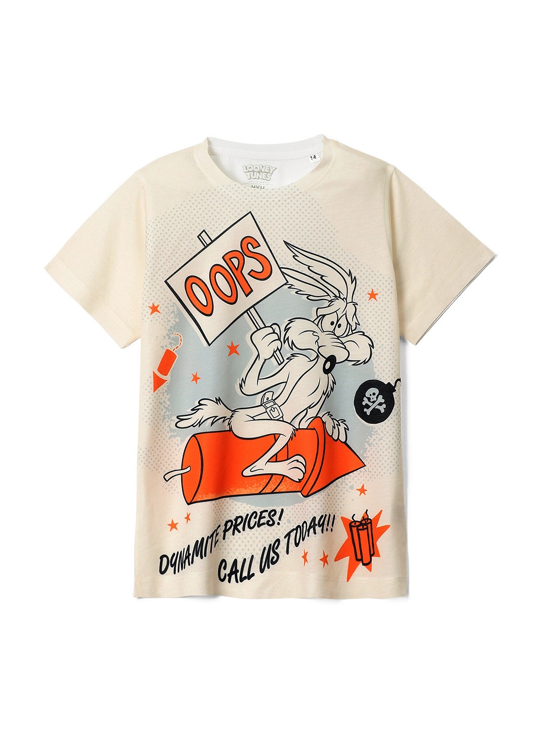 

Wear Your Mind Boys Bugs Bunny Printed Round Neck Casual T-shirt, Peach