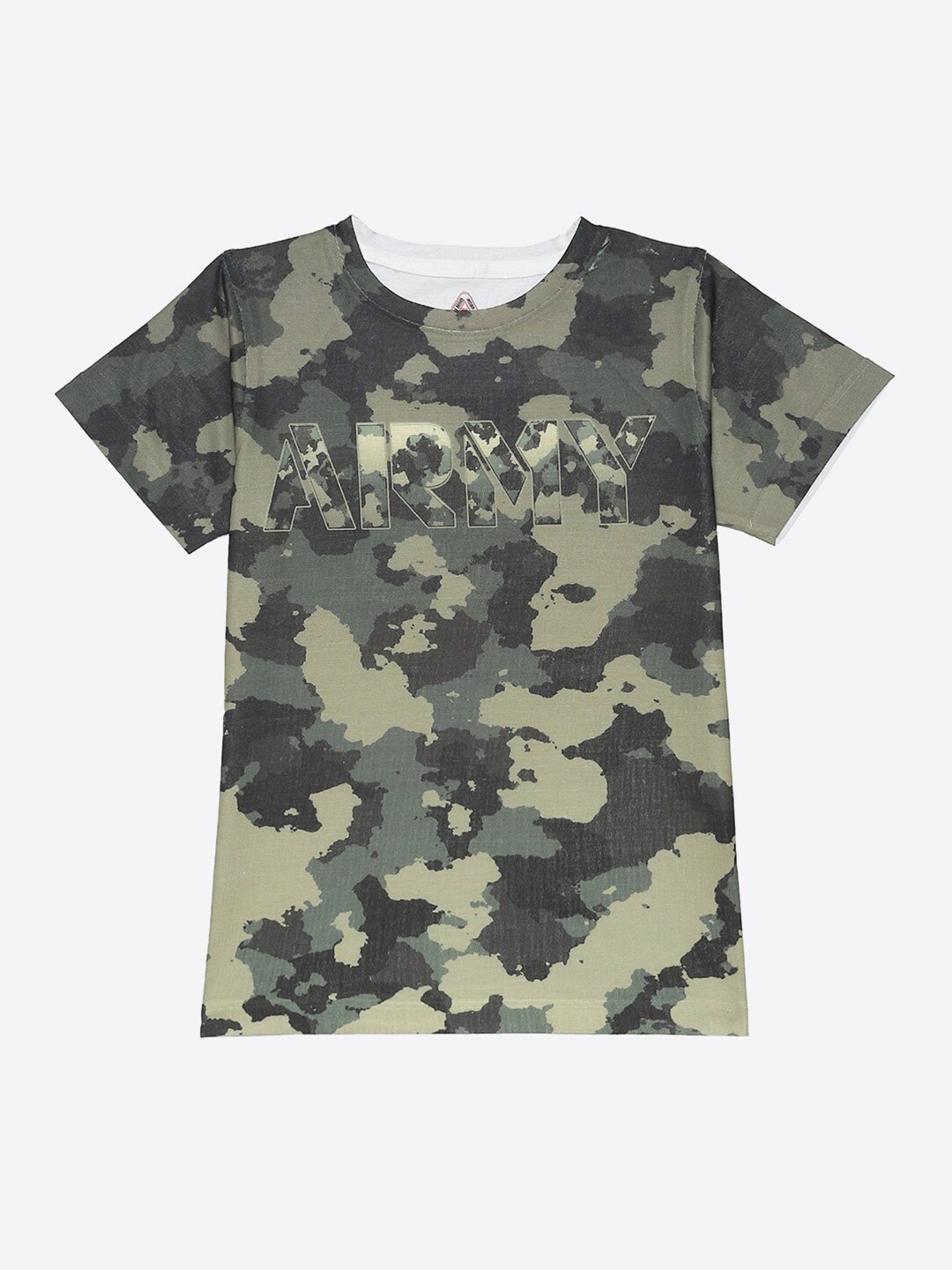 

Wear Your Mind Boys Printed Short Sleeves Round Neck Cut Outs T-shirt, Green