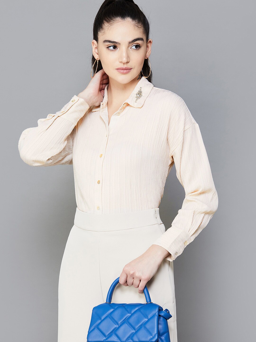 

CODE by Lifestyle Striped Top, Beige