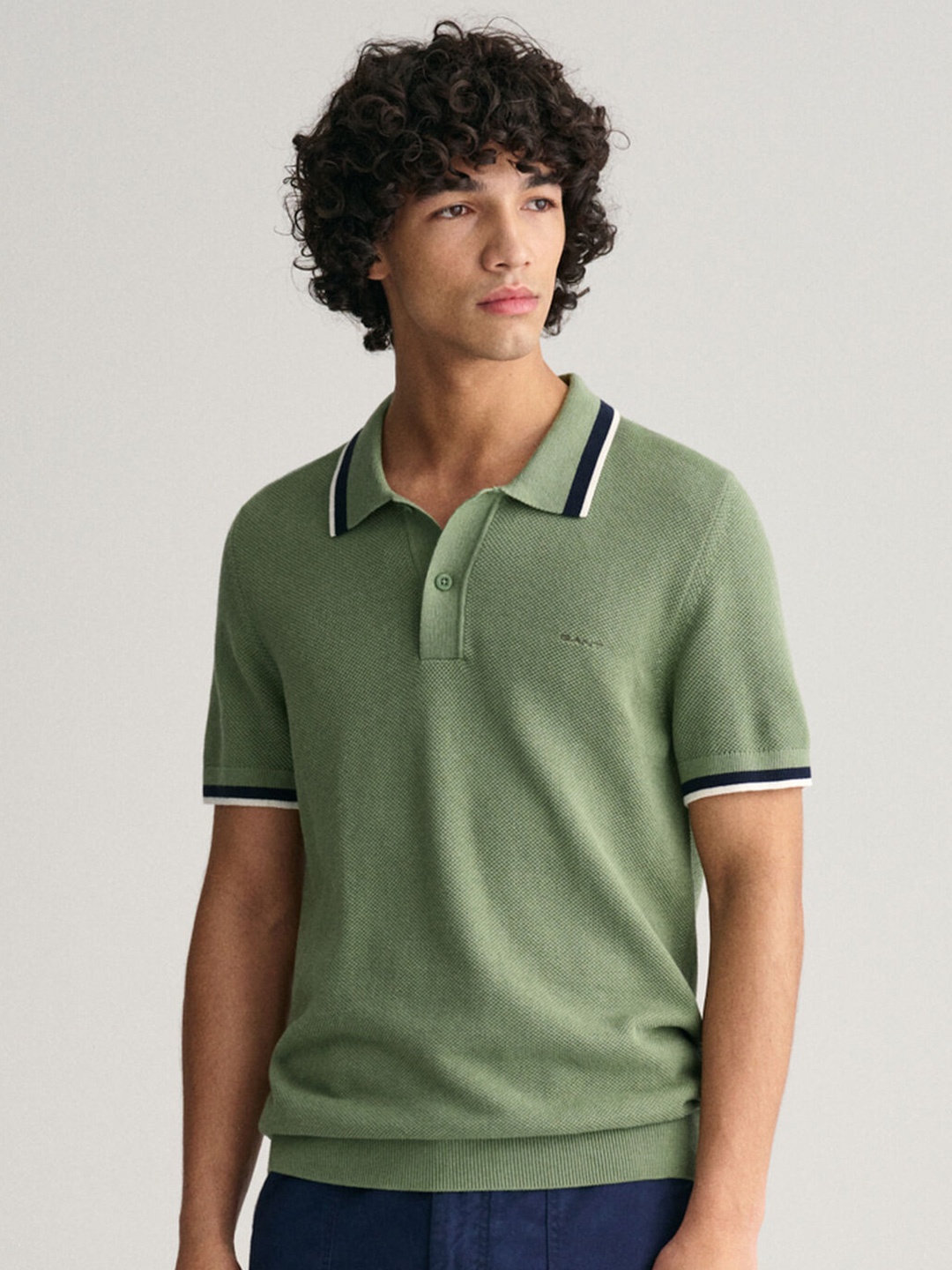 

GANT Regular Fit Solid Pique Polo T-Shirt, Green