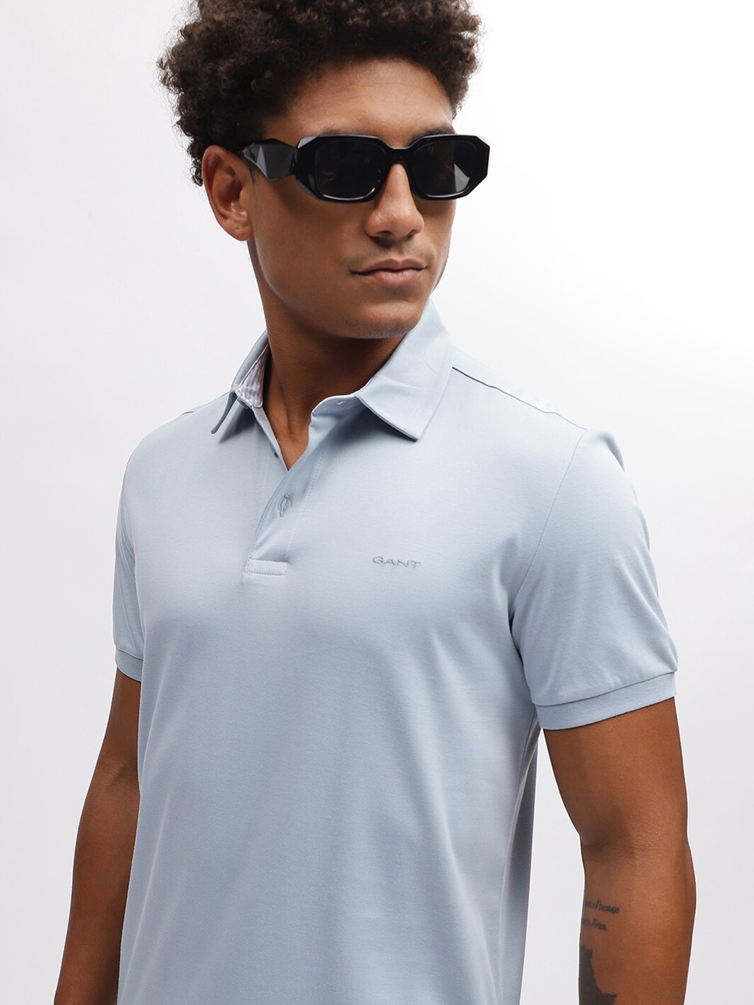 

GANT Slim Fit Solid Mercerized Polo T-shirt, Blue