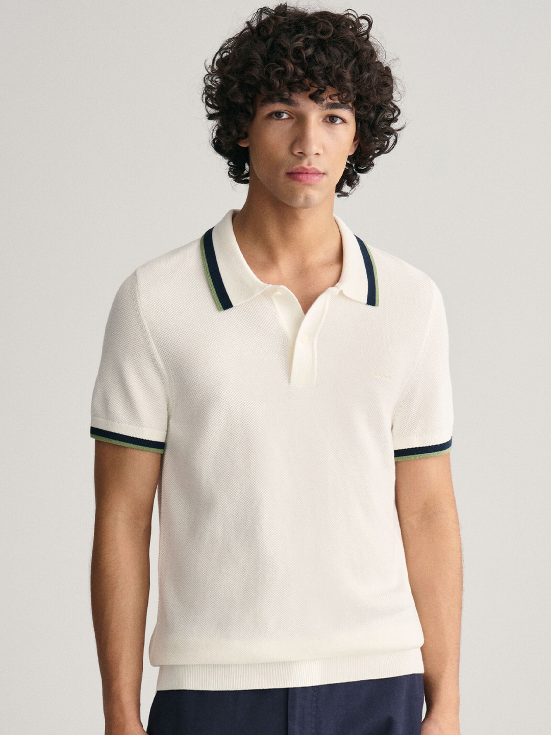 

GANT Regular Fit Solid Pique Polo T-shirt, Off white