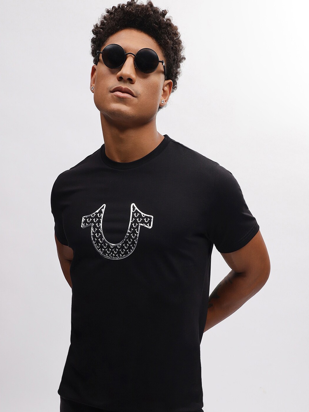 

True Religion Men Typography Pockets T-shirt, Black