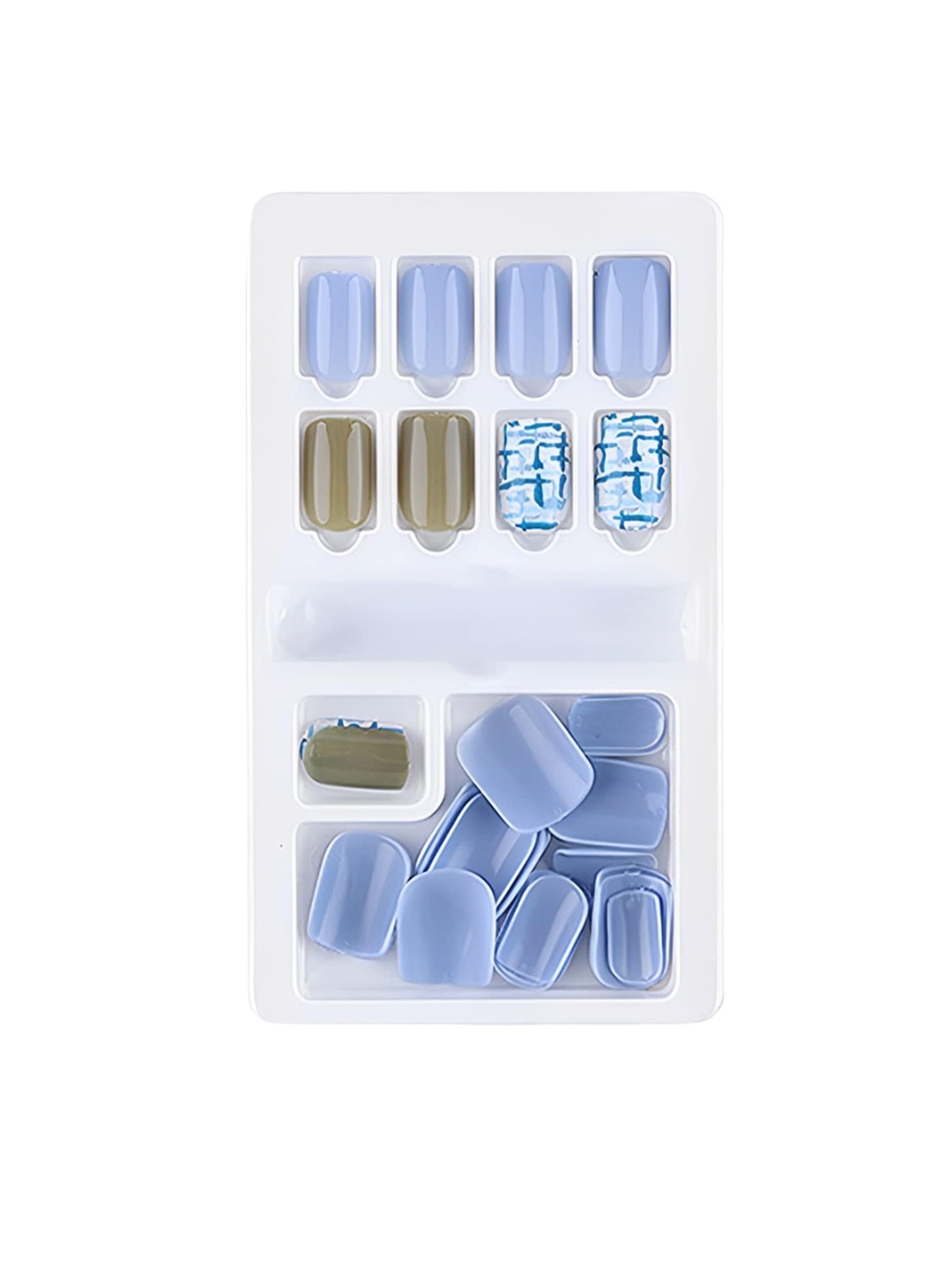 

SYGA 30Pcs Long-Lasting Press-On Artificial Nails - Sky Blue F635-1