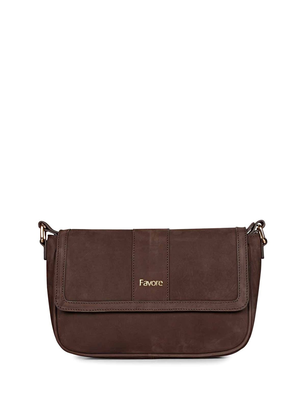 

Saint G Leather Structured Sling Bag, Brown