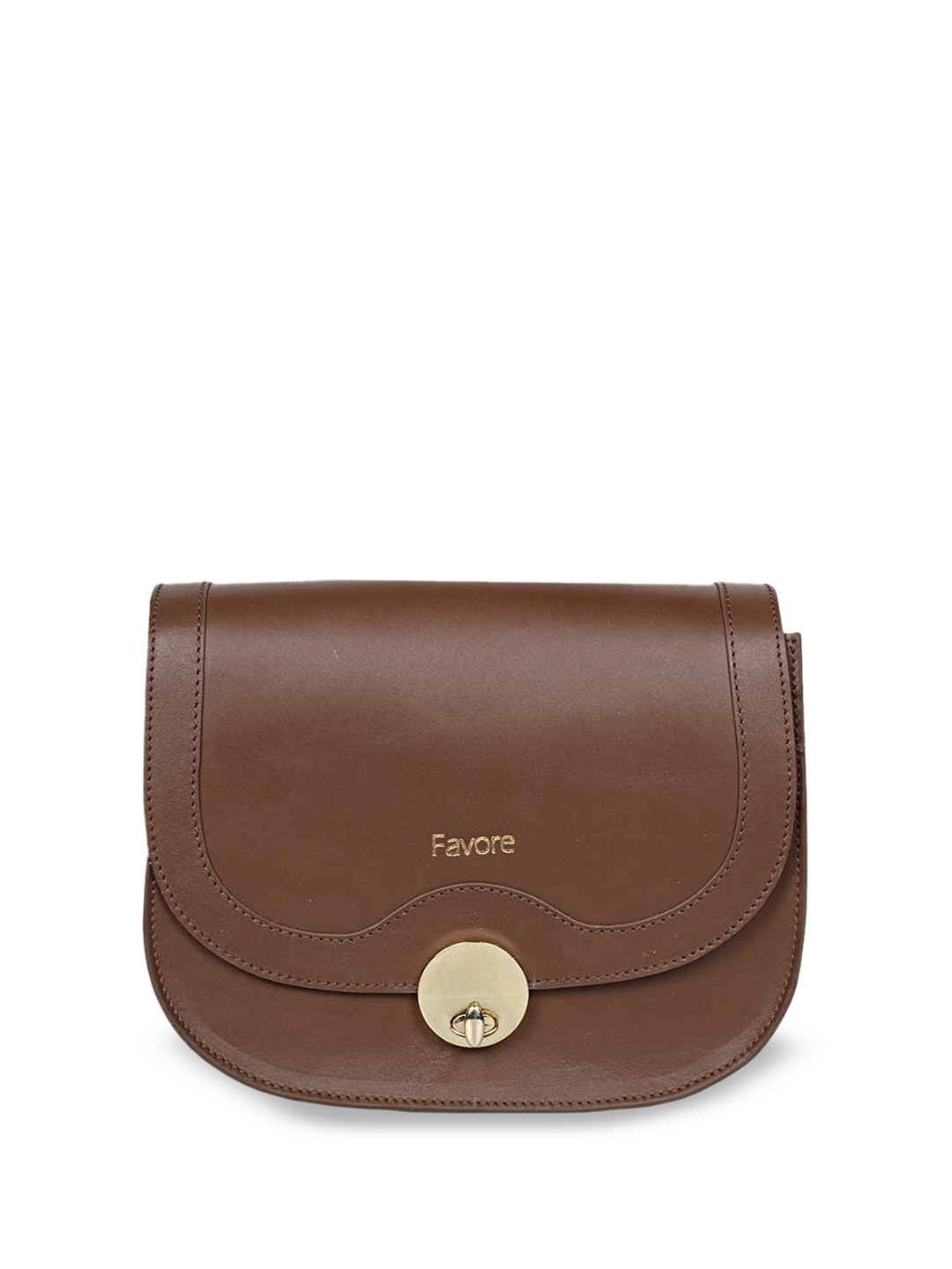 

Saint G Leather Half Moon Sling Bag, Brown
