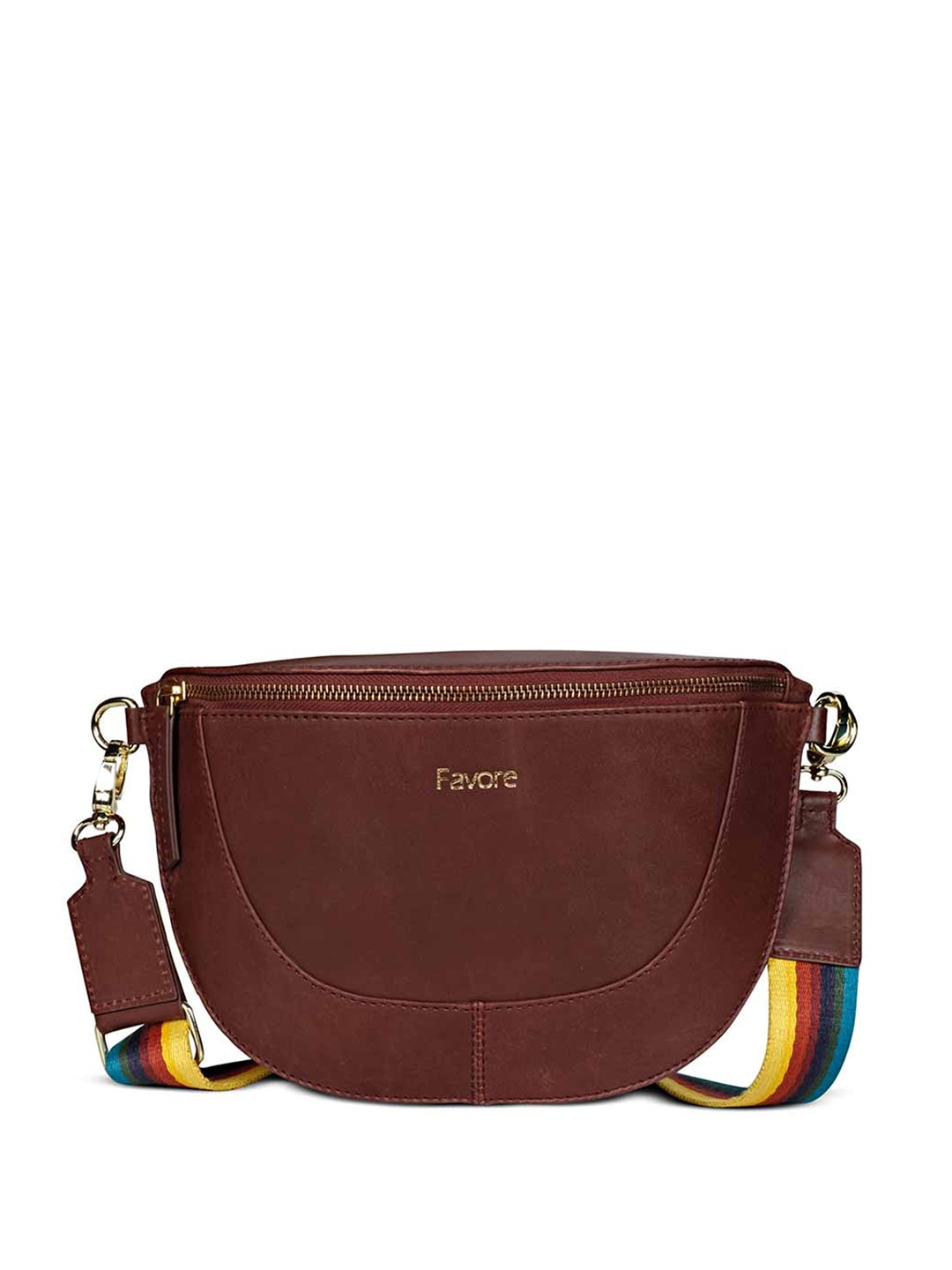 

Saint G Leather Half Moon Crossbody Bag, Burgundy