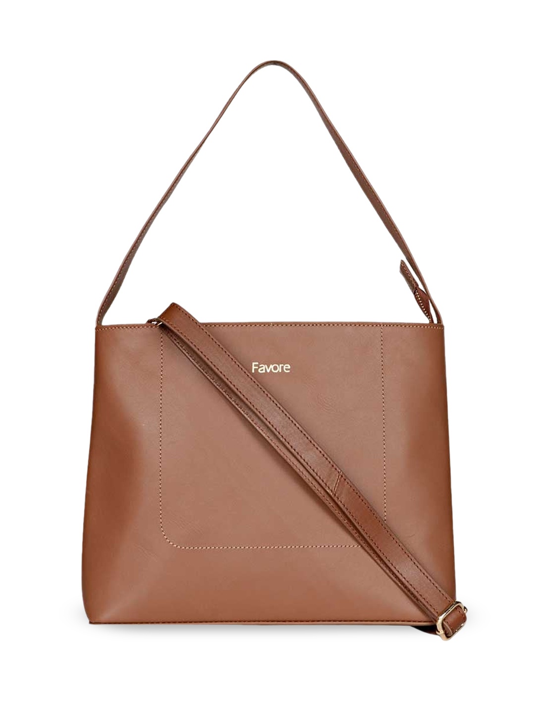 

Saint G Leather Structured Handheld Bag, Tan