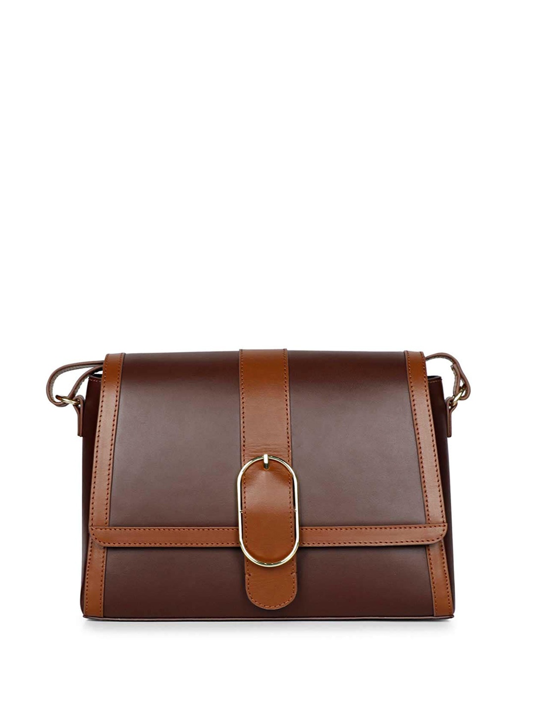 

Saint G Leather Structured Sling Bag, Brown