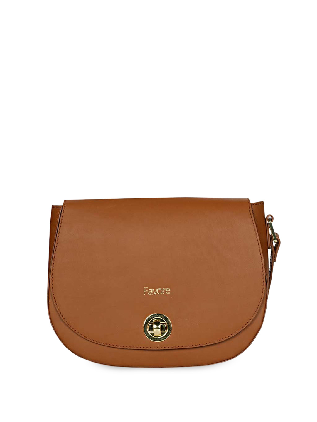 

Saint G Leather Half Moon Sling Bag, Tan