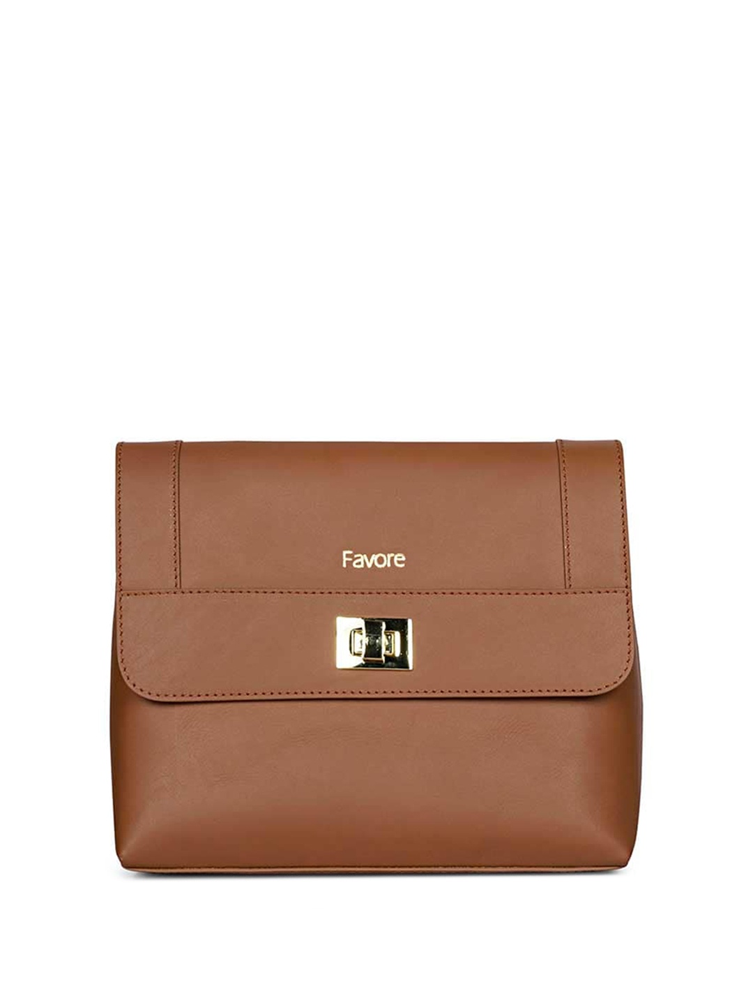 

Saint G Leather Structured Sling Bag, Tan