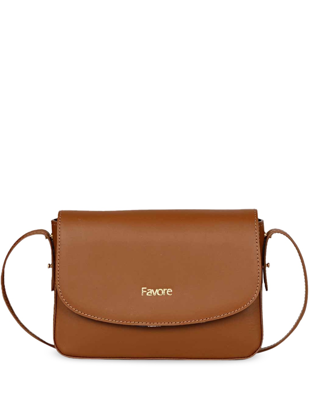 

Saint G Leather Structured Sling Bag, Tan