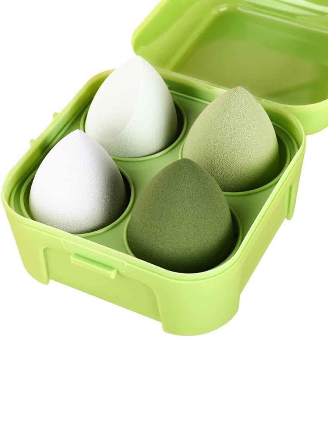 

KAZARMAA Set Of 4 Ultra Soft Blender Makeup Sponge With Case, Green
