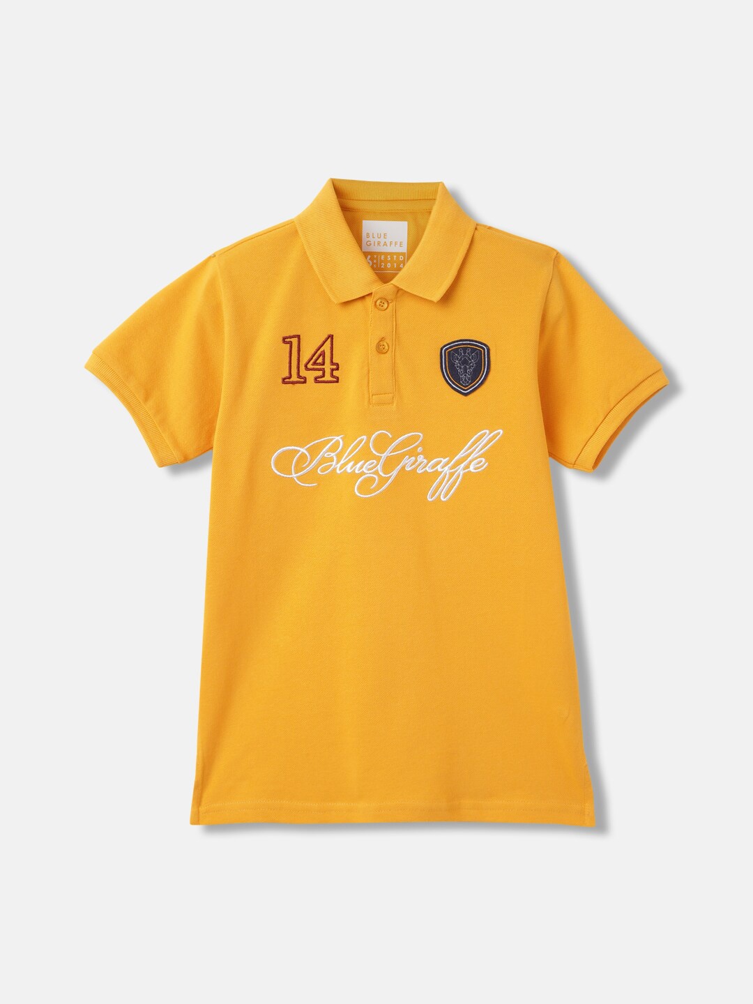 

Blue Giraffe Boys Polo Collar Short Sleeves T-Shirt, Yellow